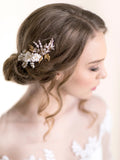 Flower Hair Comb | BLOSSOM & VINE LEAVES