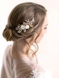 Flower Hair Comb | BLOSSOM & VINE LEAVES